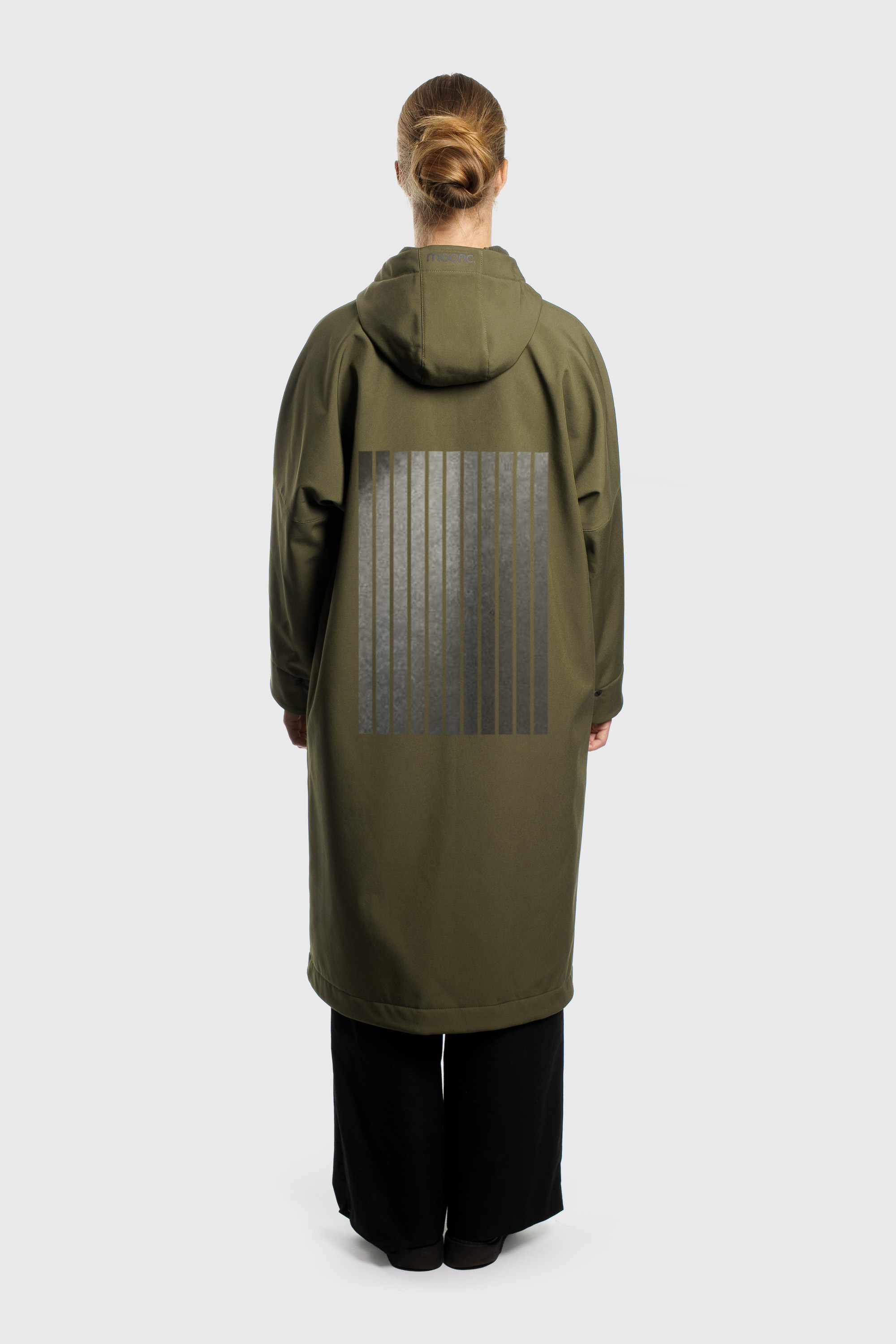 Reflective Raincoat - Black Stripes / Khaki