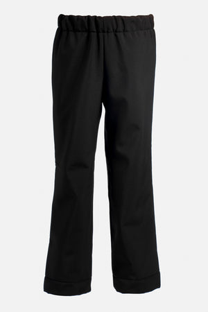 Black softshell pants on a white background