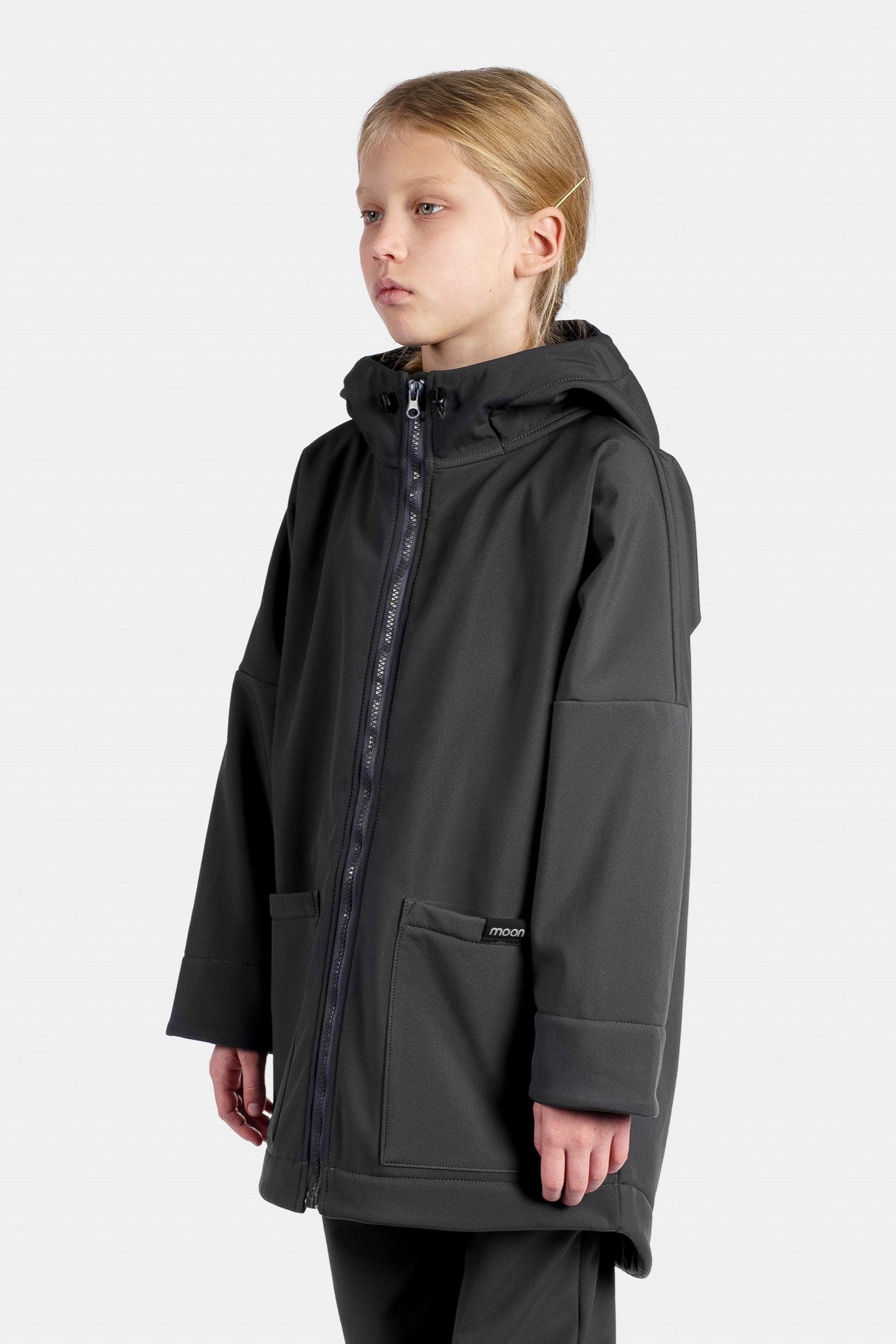 Reflektierende blaue Softshell-Regenjacke mit Ozeanmotiv für Kinder