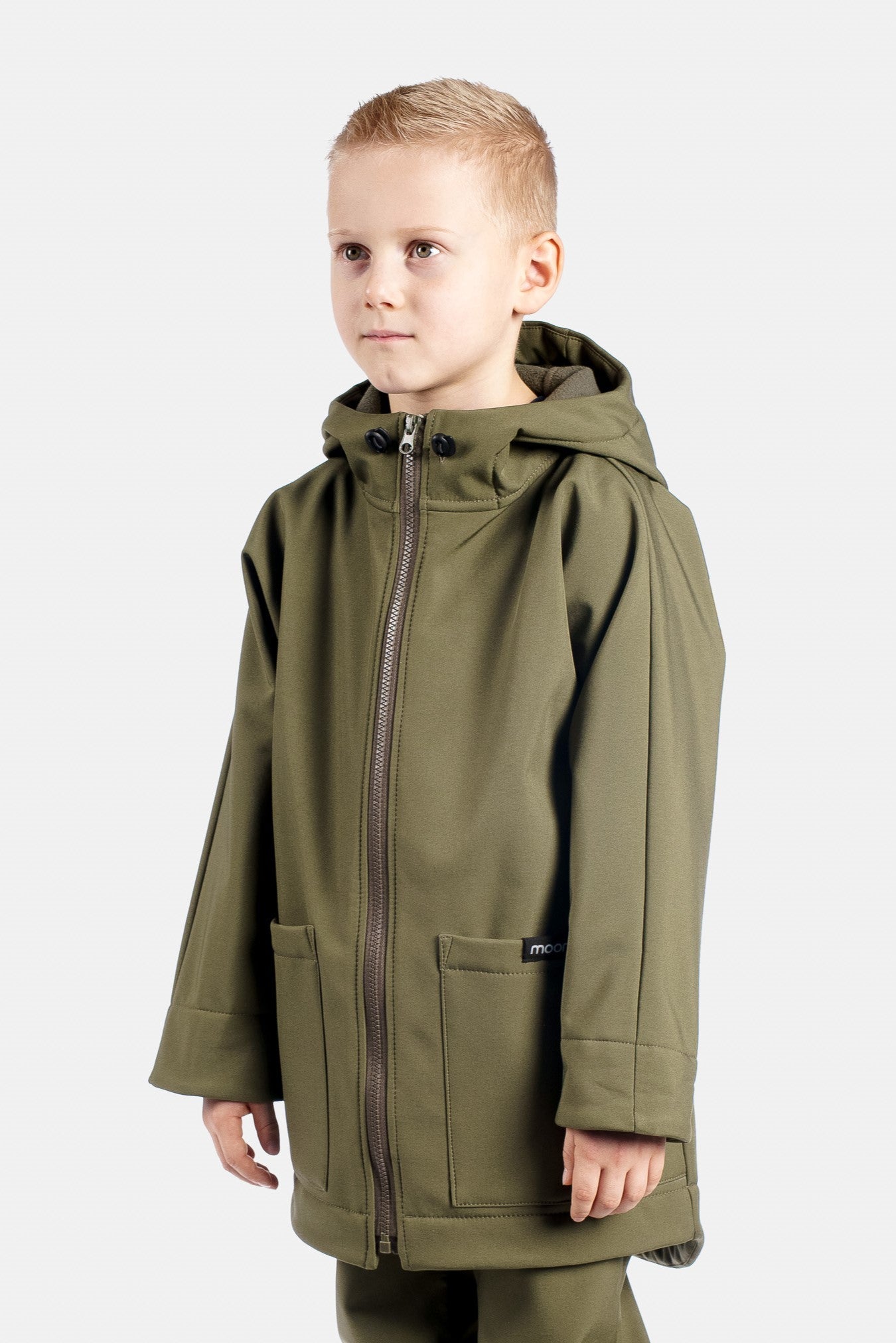 Reflektierende blaue Softshell-Regenjacke mit Ozeanmotiv für Kinder