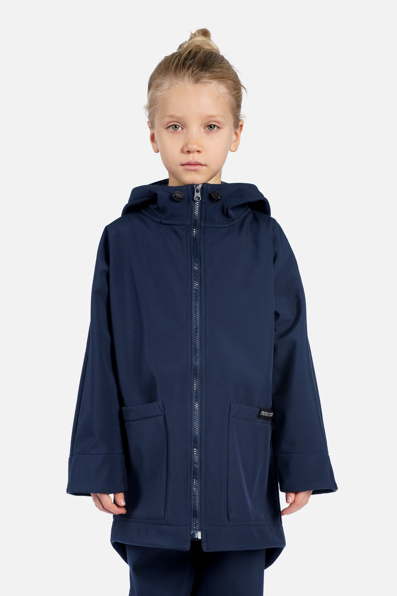 Reflektierende blaue Softshell-Regenjacke mit Ozeanmotiv für Kinder