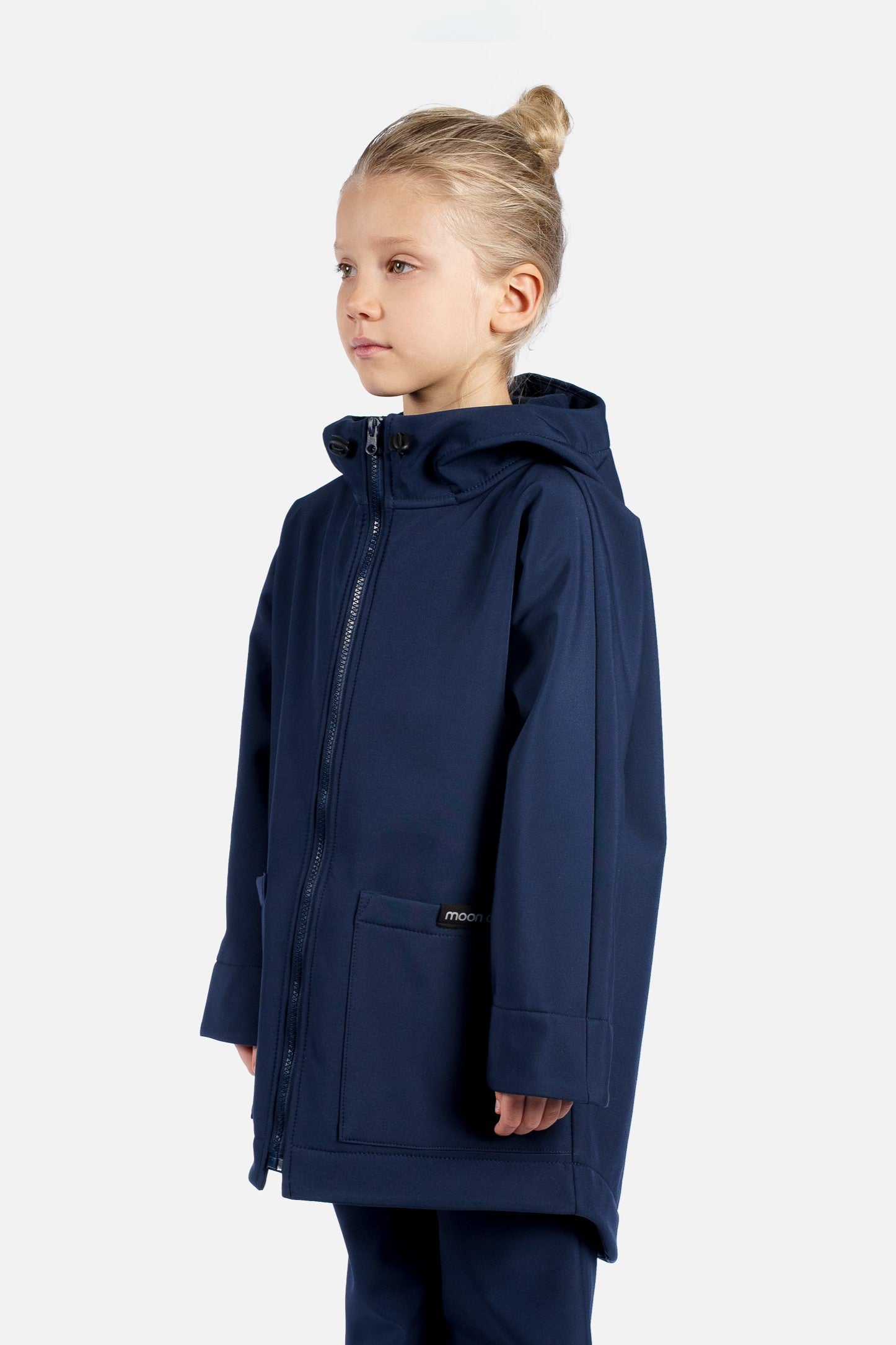 Reflektierende blaue Softshell-Regenjacke mit Ozeanmotiv für Kinder
