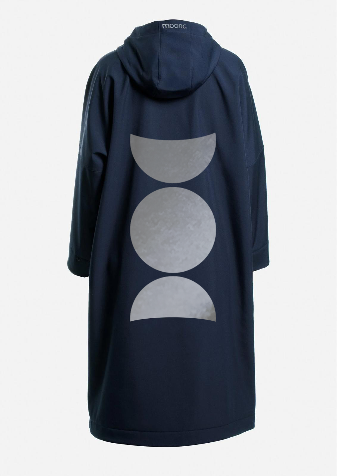 Reflective Raincoat - Silver Moon Phases / Midnight Blue