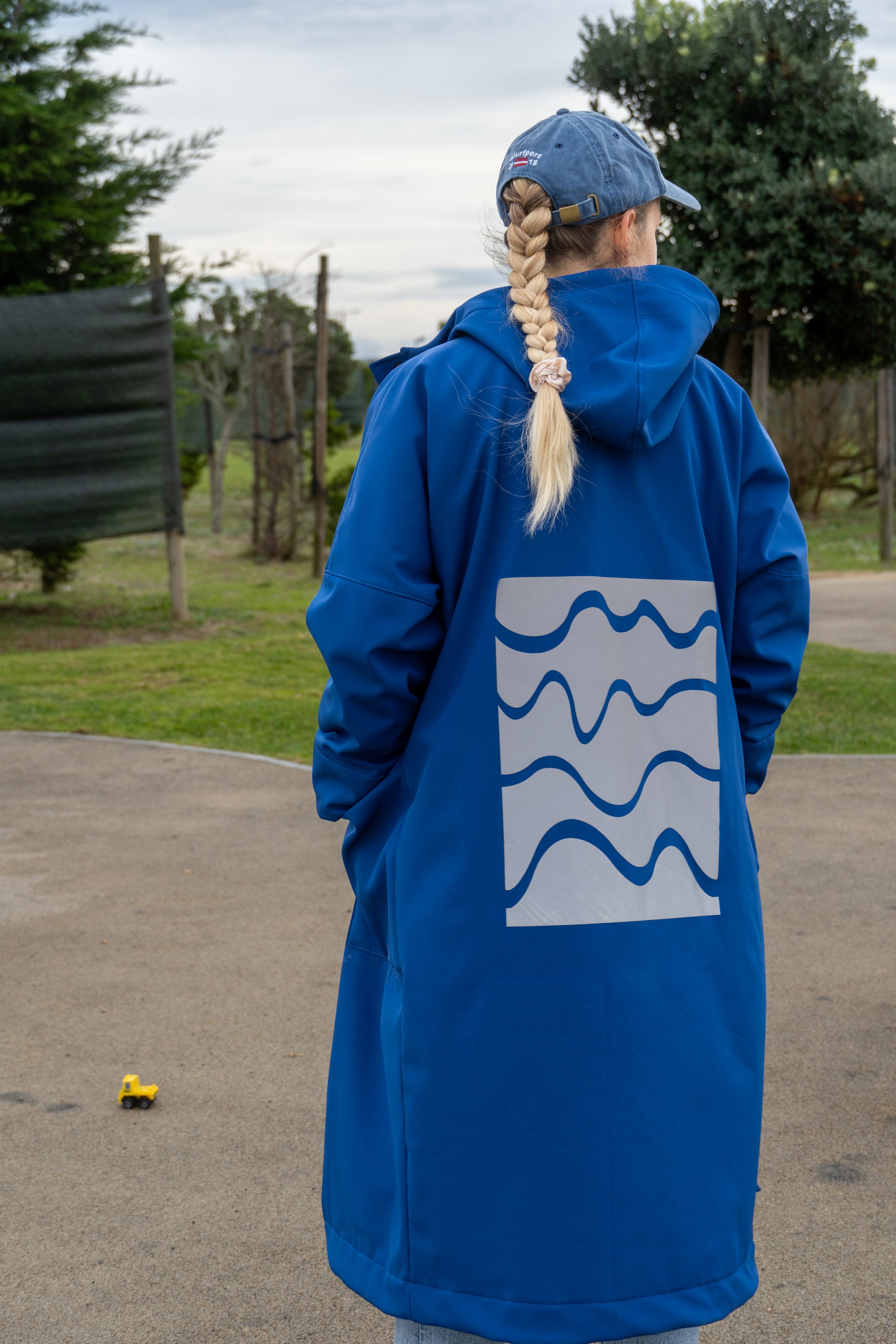 Raincoat with Reflective Ocean Design