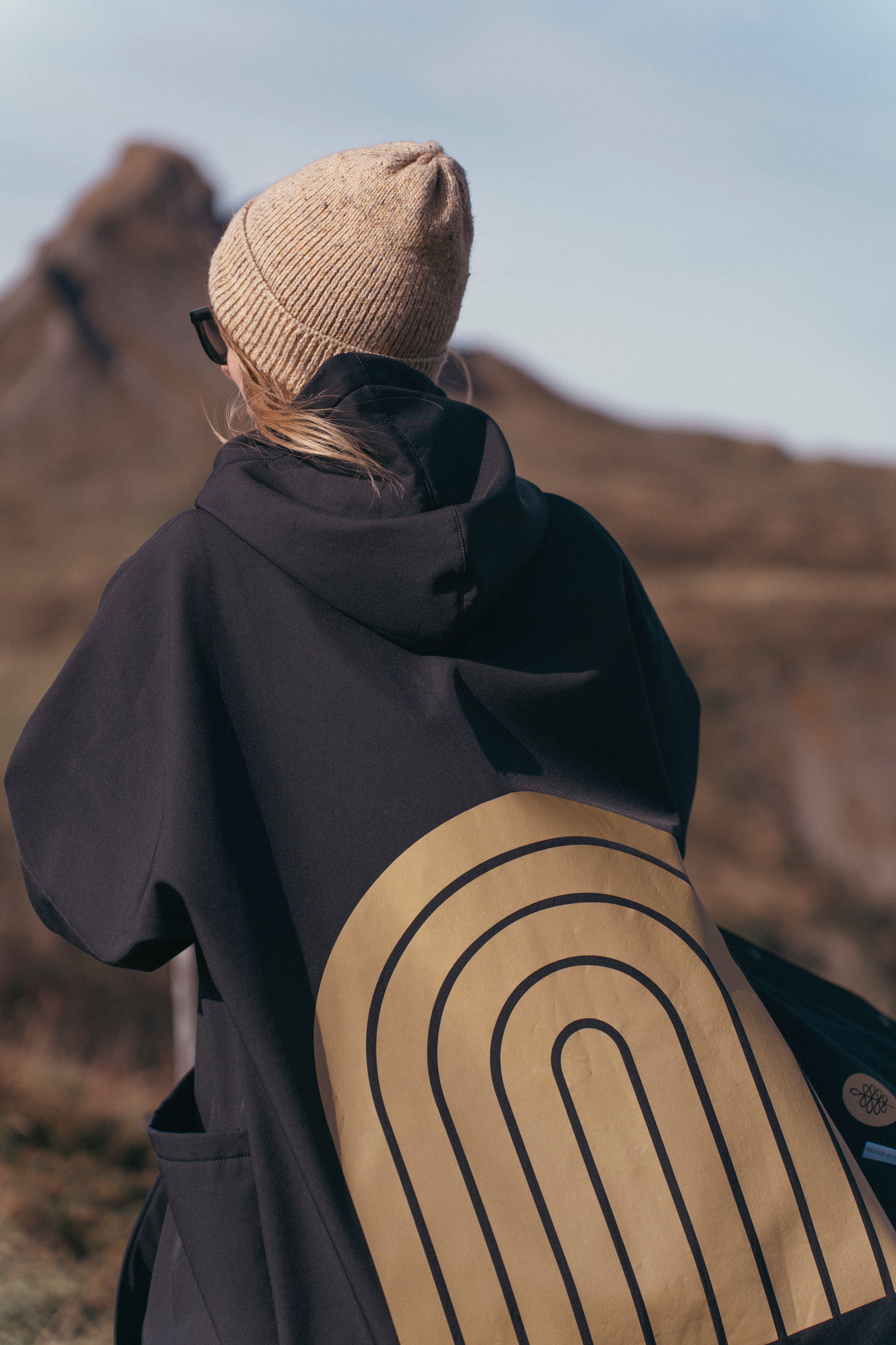 Reflective Gold Moon Phases Design Black Softshell Unisex Raincoat