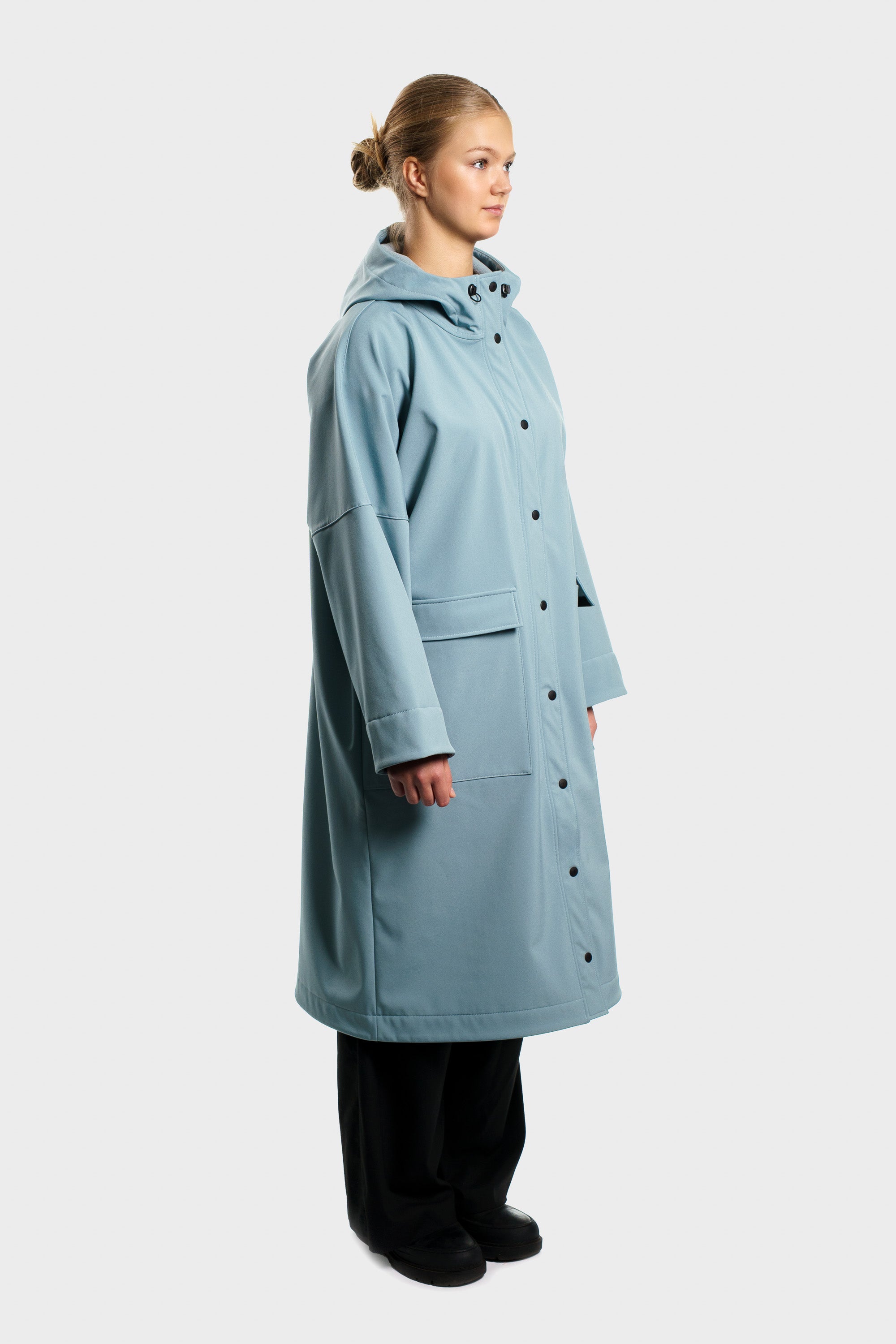 Minimal Fog Blue Softshell Unisex Raincoat