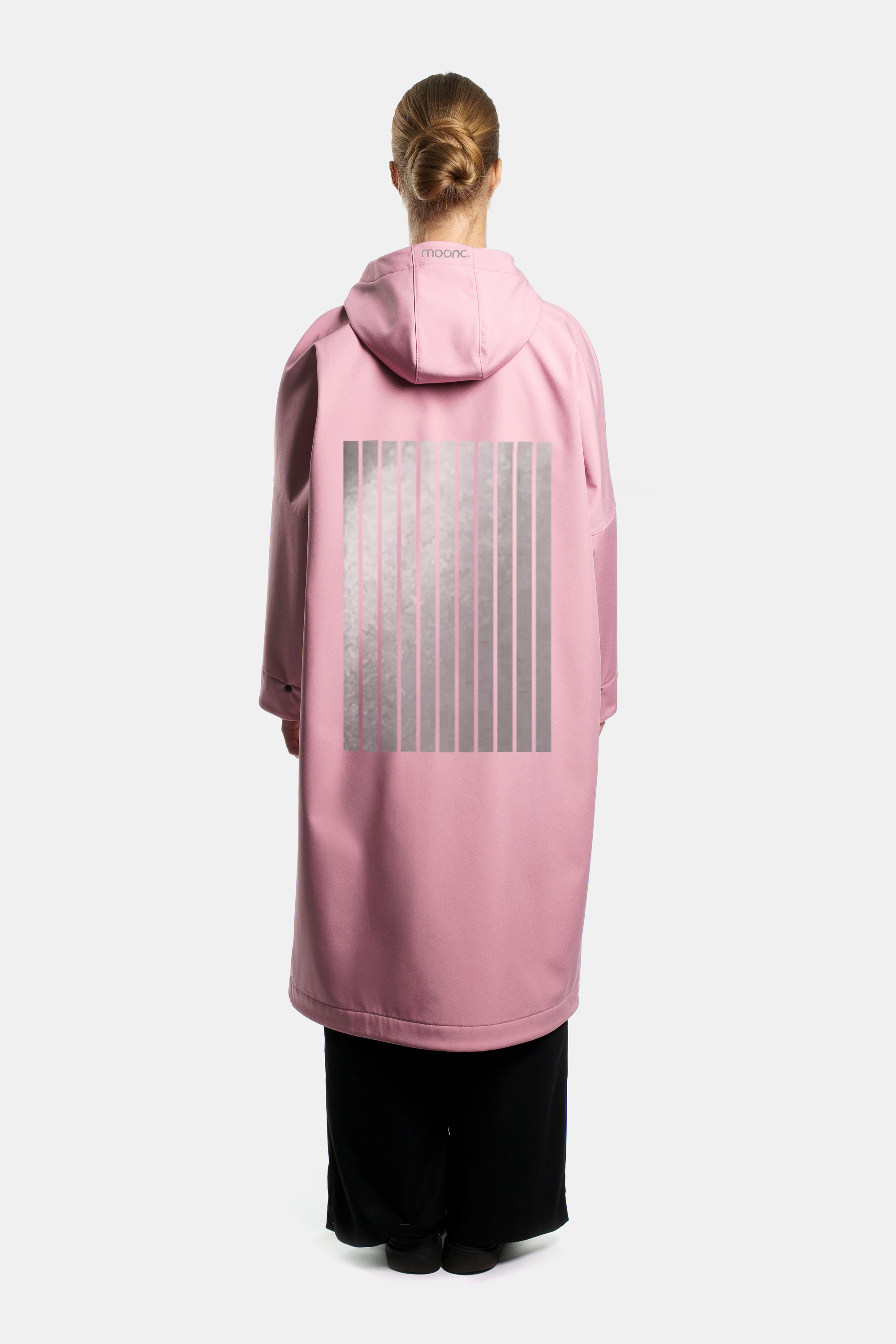 Reflective Raincoat - Silver Stripes / Pearl Pink