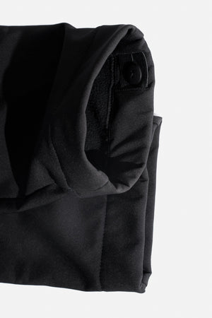 Black softshell trousers adjustable edges on a white background