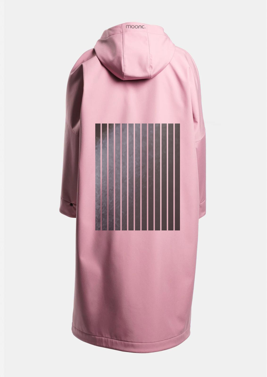 Reflective Raincoat - Black Stripes / Pearl Pink
