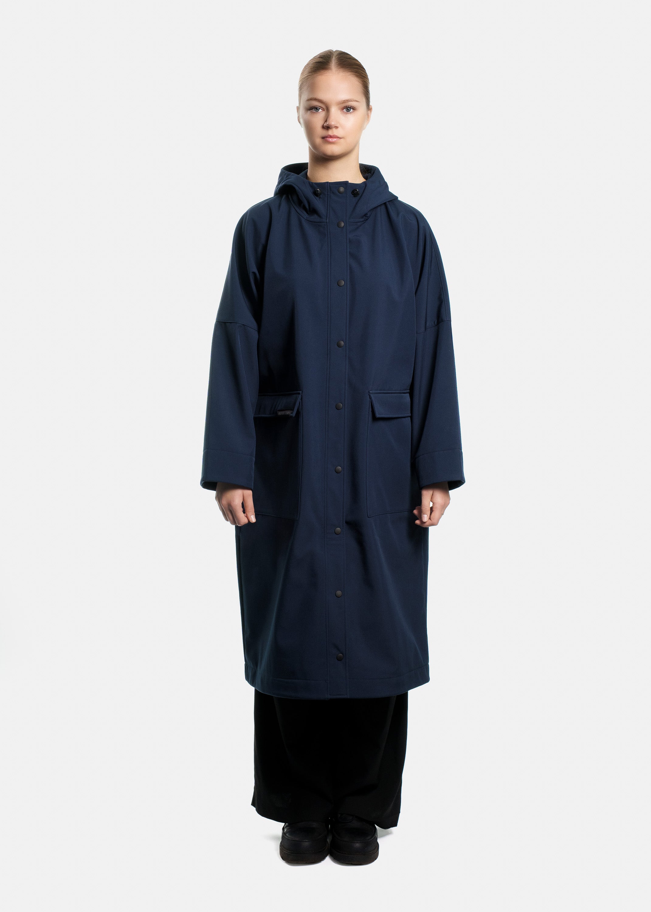Minimal Midnight Blue Softshell Unisex Raincoat
